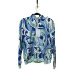 Hill House Hill House Allie Zip-Up Hooded Fleece Jacket in Ocean Kaleidoscope Size Small Photo 4