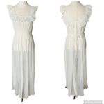 VINTAGE Chiffon Maxi Nightie Dress White Photo 1