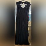 NEW Lace Sweetheart Neck Open Back Adjustable Slit Formal Gown Maxi Dress L Black Size L Photo 3