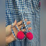 SUNDRESS Alena Dress in Light Blue & Pink Gingham Plaid High Low Size M / L Size L Photo 9