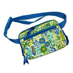 Vera Bradley Blue Green & Yellow Purse Floral Design Fanny Pack Travel Bag Style Photo 0
