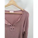 Pink Lily  Pink Ribbed Long Sleeve Pullover Top Women's Size Medium M Photo 3