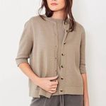 Lauren Manoogian Pima cotton baby alpaca cardigan in jute NWT Tan Size L Photo 0
