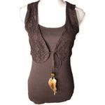 Speechless Lots of Love By Ribbed Tank Top & Lace Cardigan Set Photo 30