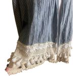 ZARA  Blue Premium Denim Collection Boho Open Front Jacket Size Small Photo 3