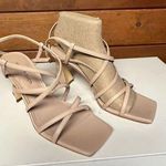 Marc Fisher  Ankle Strap * Square Toe * Heeled * Strap * Natural Sandals Sz 7.5 Photo 0