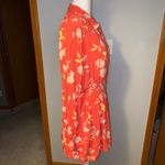 Free People  Ruthie Coral Floral Print Button Front Mini Shirt Dress flowy Large Photo 4