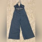 Free People NEW Curvy Soul Ties Wide Leg Nonstretch Denim Jumpsuit SZ m Photo 7