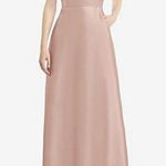 Alfred Sung NWT Toasted Sugar Pink Sleeveless V-Neck Satin Gown Size 4 Photo 0