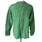 NWT, Aran Crafts Ireland Green Merino Wool Cable Knit Cardigan Sweater, Sz XL Photo 1