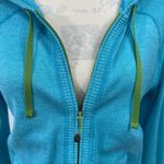 Eddie Bauer  Hoodie Teal Blue Full Zip Ribbed Hem Hood Size M Photo 6