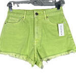PacSun Shorts Womens 0 25 Neon Green Vintage High Rise Festival Cut Off Denim Photo 0