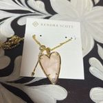Kendra Scott ANSLEY HEART GOLD LONG PENDANT NECKLACE IN Gold Rose Quartz Photo 6
