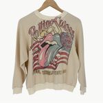 NWOT People of Leisure Rolling Stones Raglan Sweatshirt | Medium | Vintage White Photo 1