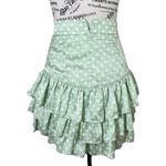 ZARA Womens Green Ligth White Hem Mini Skort zip polka dots Photo 1