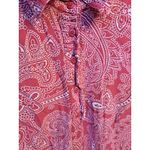 Bit & Bridle  1/4 Button White and Pink‎ Paisley Blouse Size Medium Photo 3