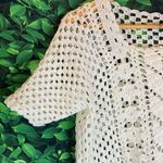 Crotchet style short sleeve white trendy see through top White Size undefined Photo 3