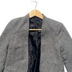 Topshop  Textured Open Front Tweed Blazer Black/White Size 4 Photo 4