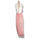 SheIn  Pink Floral Halter Maxi Dress XS Criss Cross Cutout Open Back Flowy Summer Photo 5