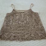 Venus Nude Beige Sequined Party Cami Top Shirt Sleeveless NWOT Sz L Large Photo 0