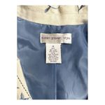 Susan Graver VTG  Ivory Blue embroidery Floral Linen Blend coat size 1X Photo 3
