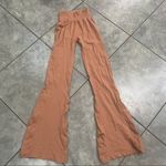 Free People Movement Leggings The Class Flare Ribbed Waist Tan Sz XS/S Workout Orange Photo 0