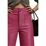 Maeve NWT Anthropologie  Colette Fuchsia Pink Wide Leg Cropped Vegan Leather 26 Photo 2