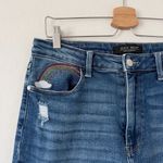 Judy Blue RAINBOW EMBROIDERED HIGH RISE CROPPED STRAIGHT LEG Size 31 Photo 6