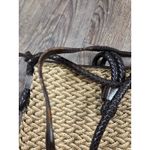 Brighton Vintage  Woven Leather Crossbody Handbag Purse With Heart Charms Photo 3