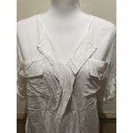 Ua Losangeles ~ Short Sleeve Roll Tab Blouse~ Size Medium ~ Off White Photo 1