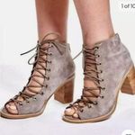 Jeffrey Campbell Taupe CORS Lace Up Open Toe Heels Photo 0