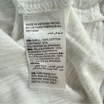 Chico's Chico’s Zenergy White Slub Cotton Top Gray Satin Trim Tropical Leaf Print Sz 1/M Photo 6