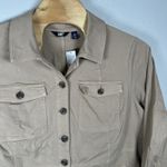 Lands' End NEW  Womens 3X/24W-26W Shirt Jacket Khaki Cotton Blend Chore Barn Photo 1