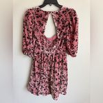 Maeve  by Anthropologie Pink Black Bow Velour A-Line Mini Dress Women XS Coquette Photo 6