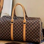 Large Checkerboard Pattern Duffle Bag Photo 1