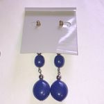 Etcetera Vintage Blue Beaded Retro Boho Dangle Earrings Photo 3
