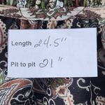 Carolina belle Paisley Blouse with Ruffle Accents Size Large Boho Smocked Blouse Photo 8