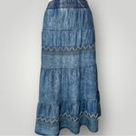 Lapis Blue Tiered Midi Skirt Casual Resort Wear (880) Size M Photo 7