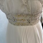 Jasmine Couture Strapless Wedding Dress Pleated Skirt Size 8 Sequins Beaded White Photo 10