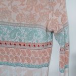 Charlie Paige  S/M Boho Paisley Striped Bell Sleeve Orange Turquoise Pastels Top Photo 8