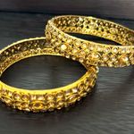 Pale gold tone polki style Indian bangles size 2.6 Photo 3