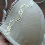 Calvin Klein  Floral Tan Floral Chic Dainty Fairy Whimsigoth Embroidered Bra 36B Photo 2