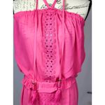 Ramy Brook  Priscilla Sleeveless Tassels Halter Open Slit Dress Pink L Photo 2