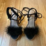 SheIn Plush Espadrille Wedge Sandals, Black, Size 36 (US 6), NWOT Photo 5