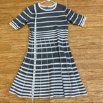 Danny & Nicole  Gray Ivory Cream Sweater Dress Fit Flare Women Size Large Photo 5