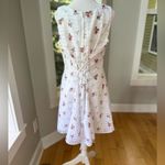 Vintage 90s Paris Sport Club White Floral Lace Back Fit and Flare Dress Large Photo 7