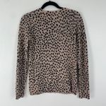 Morgan Taylor Morgan‎ Taylor 100% Cashmere Sweater Small Tan Black Animal Print Crew Neck Photo 4