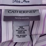 Catherines Womens Button Up Top Size 3X Office Career Business Preppy Non Iron White Photo 5