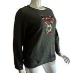 Karen Scott  sequin candy cane sweatshirt Photo 1