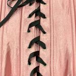 Satin Size Large Pink & Black Lace/Bows Corset Vintage Photo 5